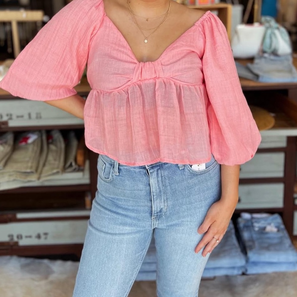 Boutique Pink Bow Top